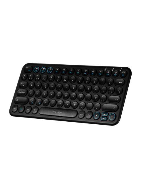 TECLADO INALAMBRCIO VORAGO MOD.KBW400 BLUETOOTH DE DOS CANALES CONECTA TRES DISPOSITIVOS DIFERENTES AL MISMO TIEMPO A BATERIA RECARGABLE DE 400 MAH
