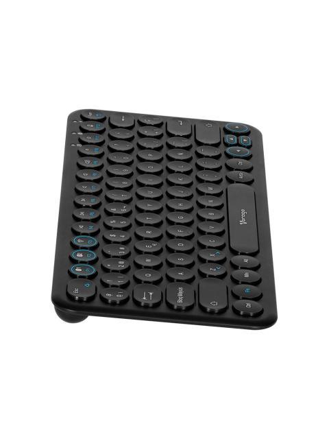 TECLADO INALAMBRCIO VORAGO MOD.KBW400 BLUETOOTH DE DOS CANALES CONECTA TRES DISPOSITIVOS DIFERENTES AL MISMO TIEMPO A BATERIA RECARGABLE DE 400 MAH