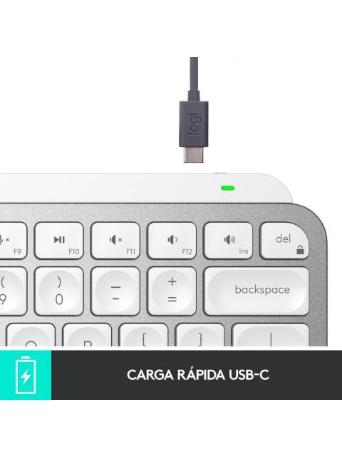 TECLADO LOGITECH MX KEYS MINI INALAMBRICO RF WIRELESS-BLUETOOTH BLANCO (ESPANOL)