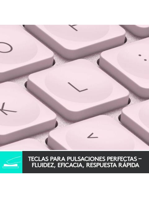 TECLADO LOGITECH MX KEYS MINI INALAMBRICO RF WIRELESS-BLUETOOTH ROSA (ESPANOL)