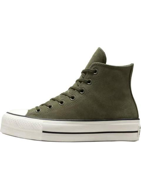 TENIS CASUAL CHUCK TAYLOR ALL STAR LIFT PLATFORM COLORFUL SUEDE VERDE OLIVO CONVERSE