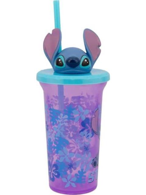 VASO CON POPOTE STITCH MULTICOLOR DISNEY