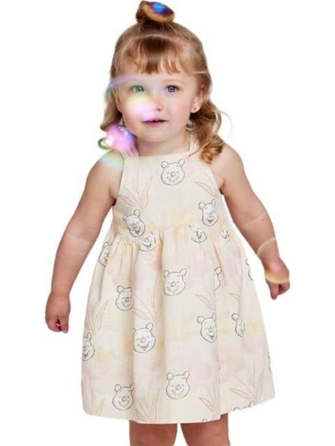 VESTIDO ESTAMPADO APLICACIONES AMARILLO WINNIE THE POOH
