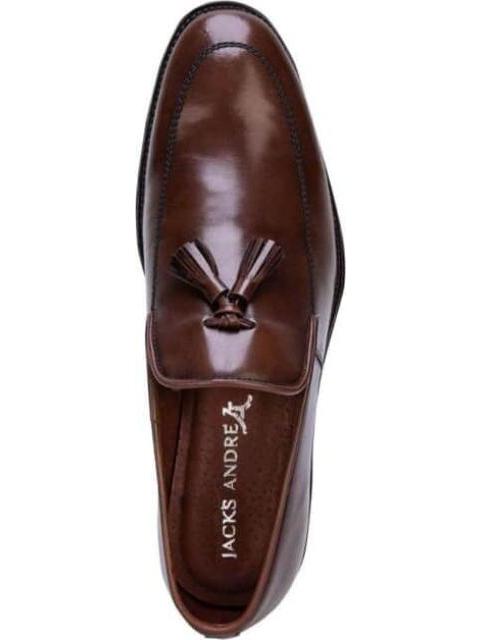 MOCASIN VESTIR CON BORLAS CAFE SCHATZ