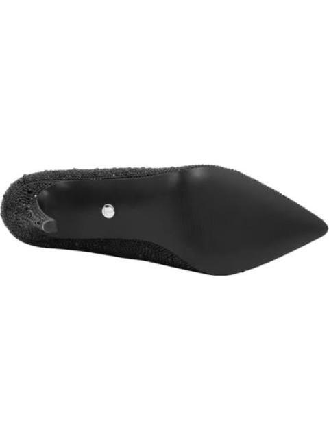 ZAPATILLA CON PEDRERIA TACON DELGADO NEGRO THALIA SODI