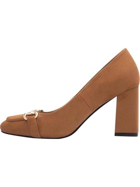 ZAPATILLA CERRADA TACON CUADRADO CAMEL YAELI FASHION