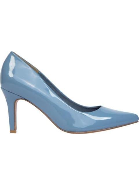 ZAPATILLA CHAROL TACON MEDIO AZUL YAELI