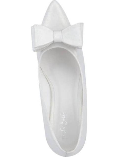 ZAPATILLA CON MOÑO TACON ALTO BLANCO MOLTO BELLO