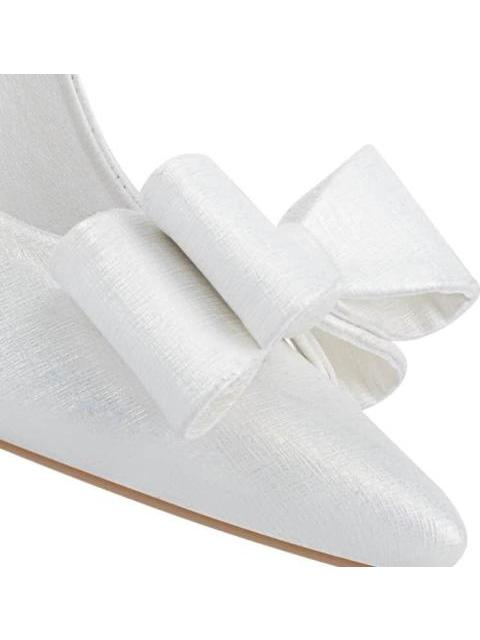 ZAPATILLA CON MOÑO TACON ALTO BLANCO MOLTO BELLO