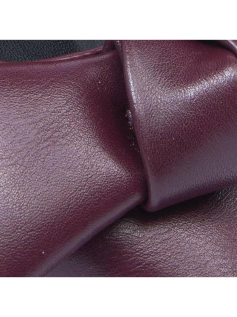 ZAPATILLA CON MOÑO TACON ASIMETRICO VINO YAELI FASHION
