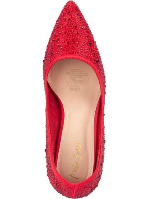 ZAPATILLA CON PEDRERIA TACON ALTO ROJO MOLTO BELLO