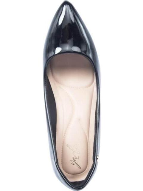 ZAPATILLA DE CHAROL TACON ANCHO NEGRO YAELI