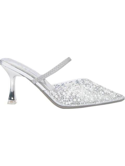 ZAPATILLA DESTALONADA CON PEDRERIA PLATA THALIA SODI