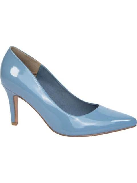 ZAPATILLA CHAROL TACON MEDIO AZUL YAELI