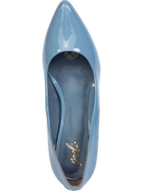 ZAPATILLA CHAROL TACON MEDIO AZUL YAELI