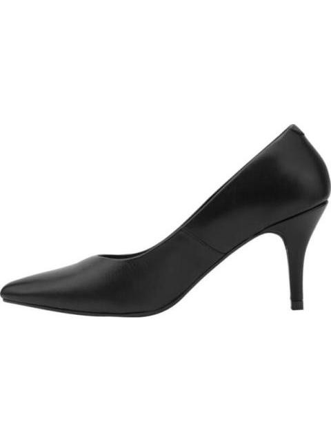 ZAPATILLA DE PIEL TACON MEDIO NEGRO VICENZA