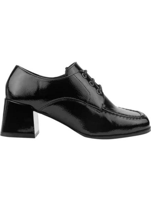 ZAPATO DE CHAROL TACON ANCHO NEGRO VI LINE FASHION